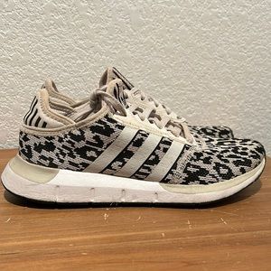 adidas Swift Run PRB698001 Black White Animal Print Shoes Sneakers